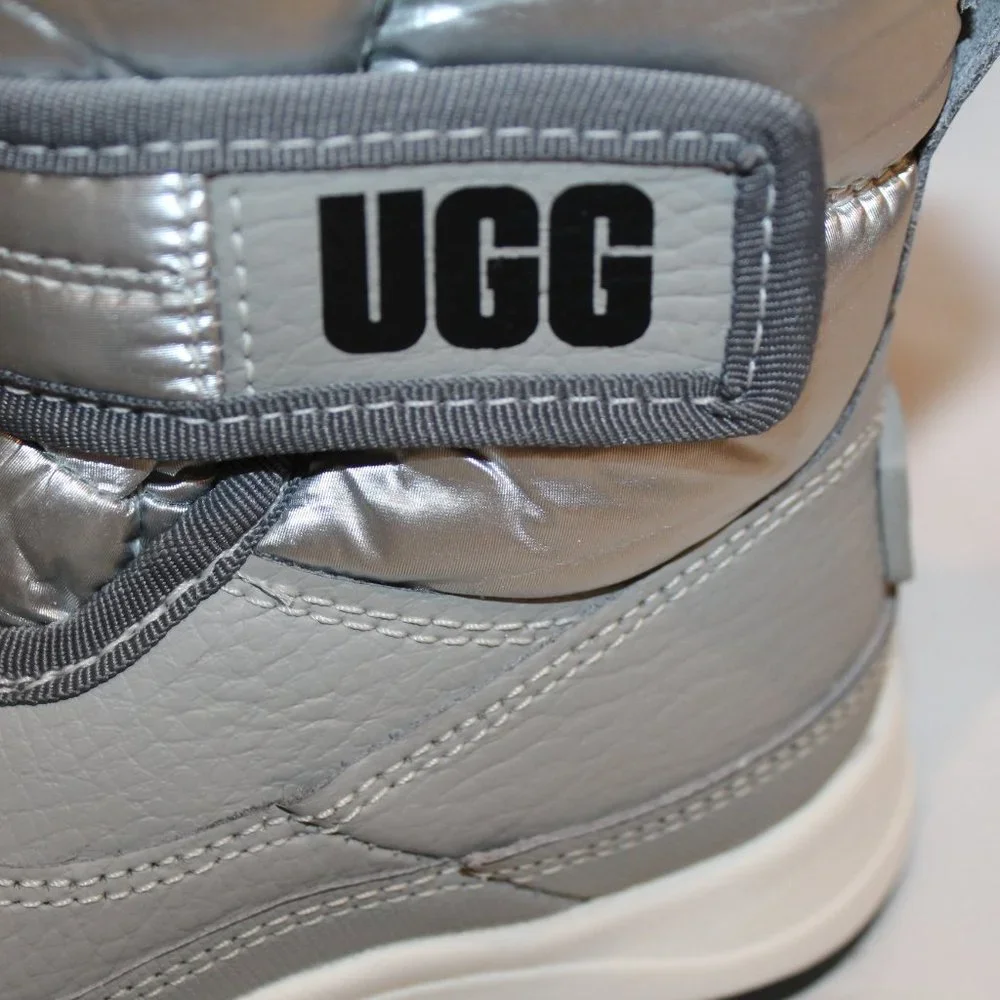 NIB UGG TODDLER GIRLS BOYS LEATHER PUFFER WATERPROOF‎ WINTER BOOTS GRAY BLACK